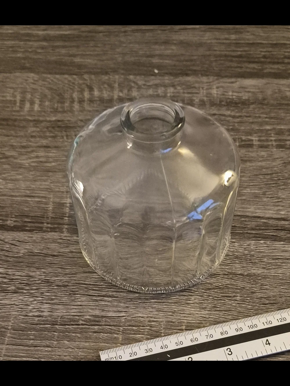 Clear Glass Ribbed Decorative Vase - Minimal Accent
